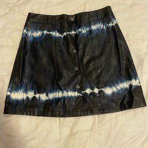 Zara bleached black leather mini skirt